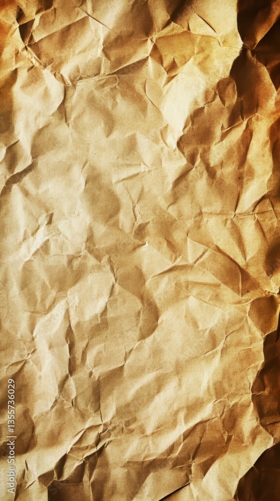 Poster aged, crumpled paper with various shades of brown, creating a textured abstract background. perfect 