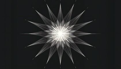 Obraz premium Geometric line art a star, minimalist design representing celestial beauty