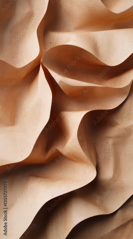 Poster abstract texture of warm sand dunes with sunlight and shadows creating a peaceful and serene pattern