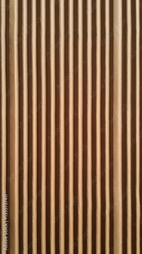 Poster beige vertical ribbing pattern: linear and repeating texture with deep shadows for a structured back
