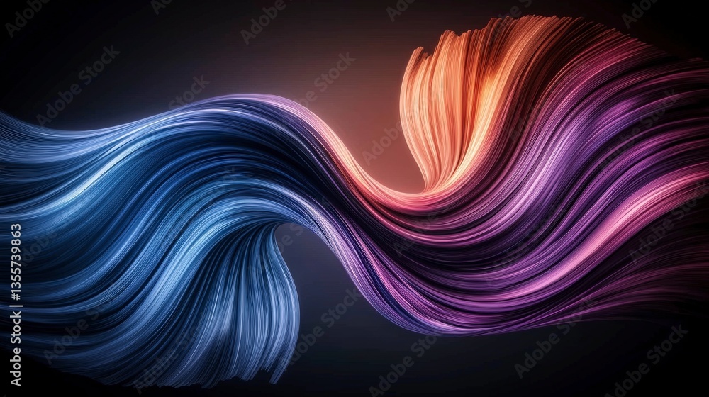 Aufkleber abstract swirling color wave ai generated art high resolution background
