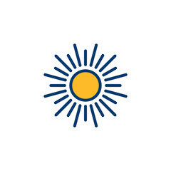 Sun icon vector isolated on white background. Sun vector icon