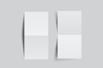 Square open Leaflet, bi fold mockup template .Blank paper, thank you card, notecards, note paper, greeting card, wedding invitation, postcard, brochure or creative work for presentation of design  © goku4501