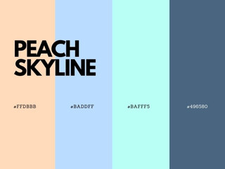 Obraz premium Peach Skyline Color Palette: Warm Oranges, Soft Pinks, and Golden Sunset Hues.
