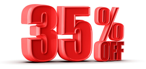 35 Percent Off Sale Red Number Promotion