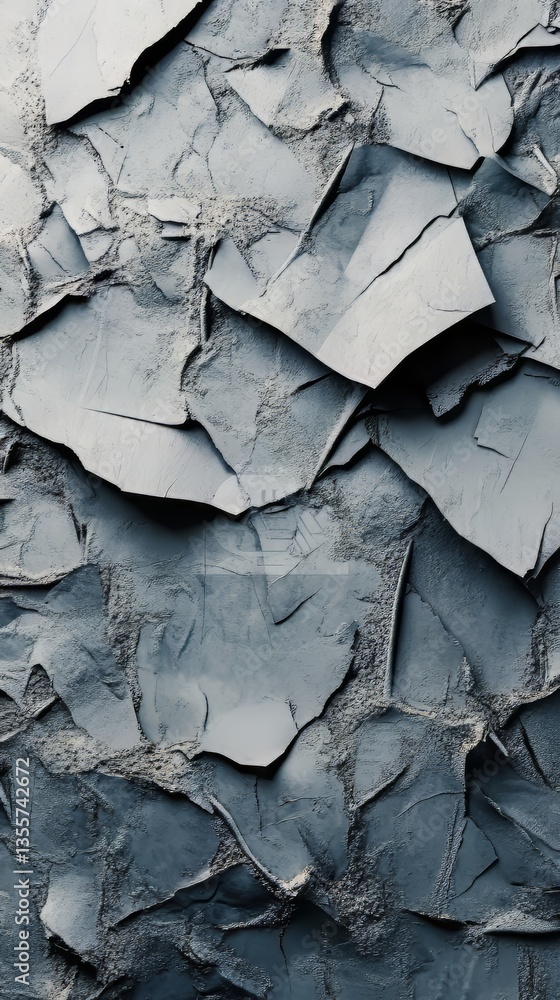 Poster abstract textured wall with layered, angular shapes in muted gray tones creating a unique, modern pa
