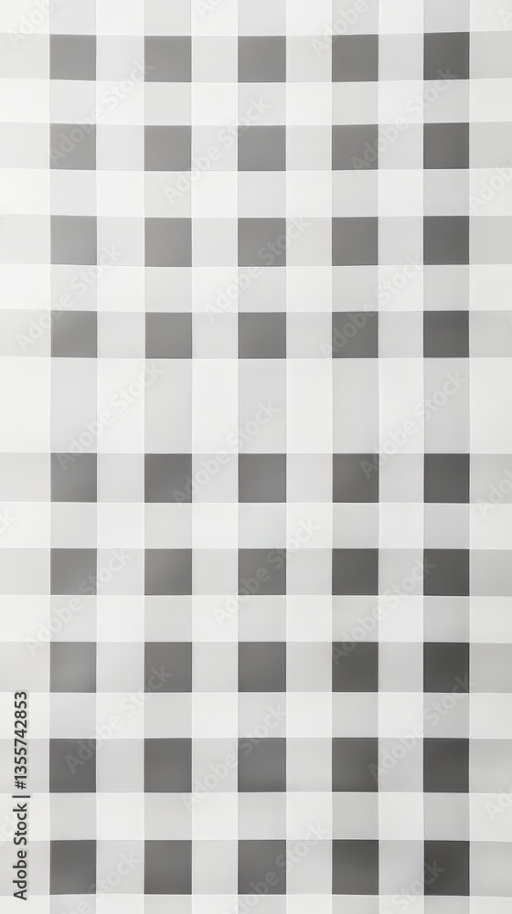 Poster abstract gray and white checkered pattern with clean lines creating a symmetrical, balanced design.