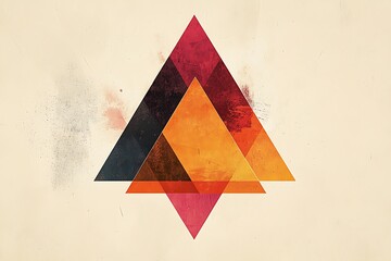 Geometric minimalist art a triangle, focusing on basic shapes and abstract design