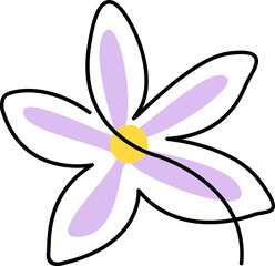  Flower Line Art Element Set