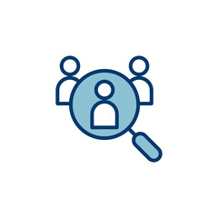 Hiring icon vector isolated on white background. Human resources concept. Recruitment. Search job vacancy icon. Hire. Find people icon
