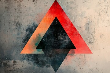 Geometric minimalist art a triangle, focusing on basic shapes and abstract design