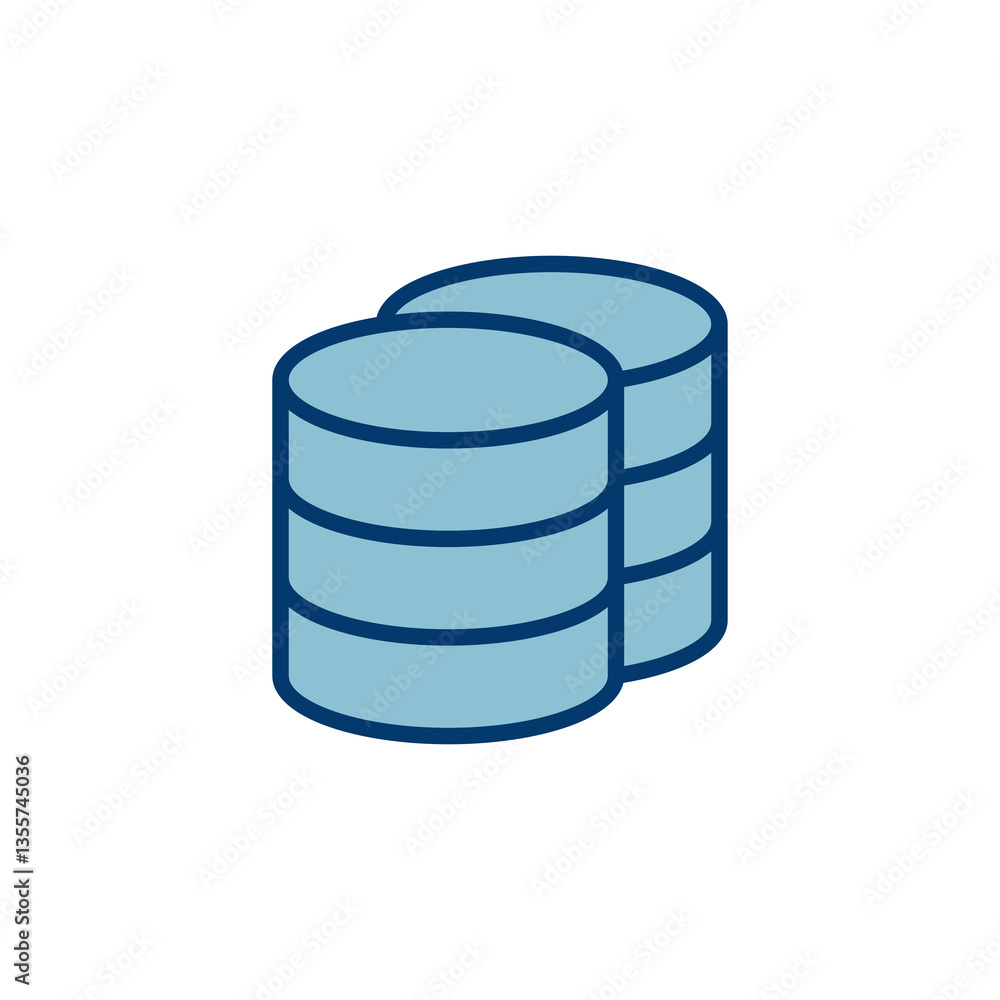 Poster database icon vector isolated on white background. database vector icon