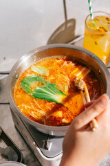 delicious food in asian restaurant 