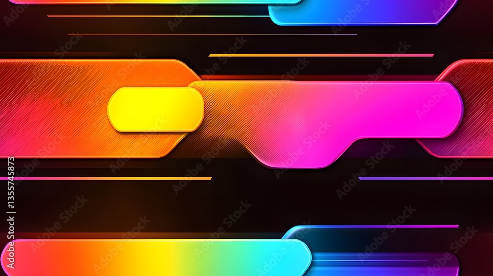 Poster abstract colorful geometric pattern with vibrant gradient shapes and dynamic lines