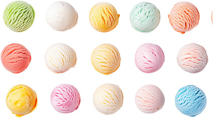 colorful ice cream scoops displayed in a grid pattern showcasing a variety of flavors and textures perfect for dessert lovers and ice cream enthusiasts