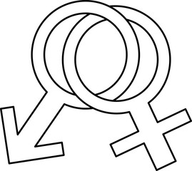 male female symbols baby newborn line element