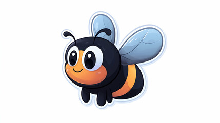 Obraz premium Cute Cartoon Bee Illustration Pixel Art