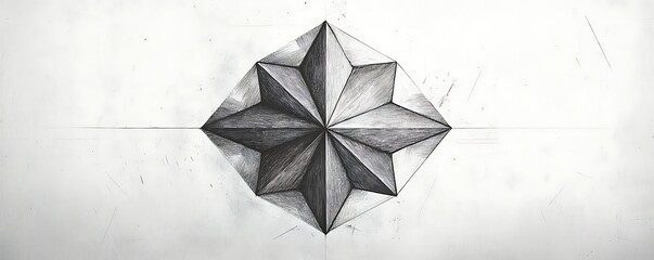 Geometric minimalist drawing a star, focusing on celestial beauty and simplicity