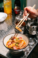 delicious food in asian restaurant 