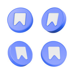 bookmark icon 3d rendering set