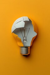 Geometric minimalist representation a light bulb, symbolizing ideas and innovation