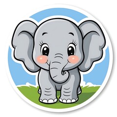 Obraz premium Cute baby elephant cartoon.