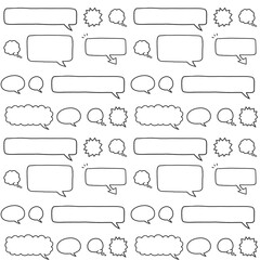Obraz premium シンプルな吹き出しのパターン 手描きイラスト・手書き文字の素材