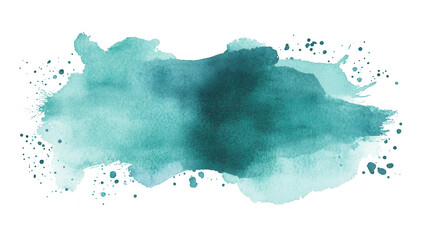 Obraz premium a soft watercolor splash in shades of teal creating an abstract background with a blend of textures and hues ideal for design projects backgrounds or artistic presentations