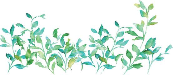 水彩画。水彩タッチの草木ベクターイラスト。葉っぱの水彩イラスト。植物ベクターフレーム。自然エコ。Watercolor painting. Watercolor touch grass vector illustration. Watercolor illustration of leaves. Plant vector frame. Nature ecology.