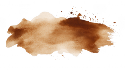 watercolor splash in warm brown tones ideal for backgrounds design elements or artistic projects its organic shape adds texture and depth to various creative works