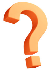3D素材_クエスチョンマーク_オレンジ