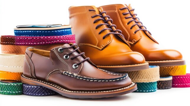 Colorful Shoe Repair Materials with Footwear Display