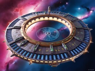 Naklejka premium Stellar Nexus: The Intergalactic Gateway