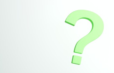 3D素材_クエスチョンマーク_緑