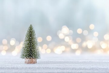 Obraz premium Mini Christmas Tree on bokeh Background with copy space