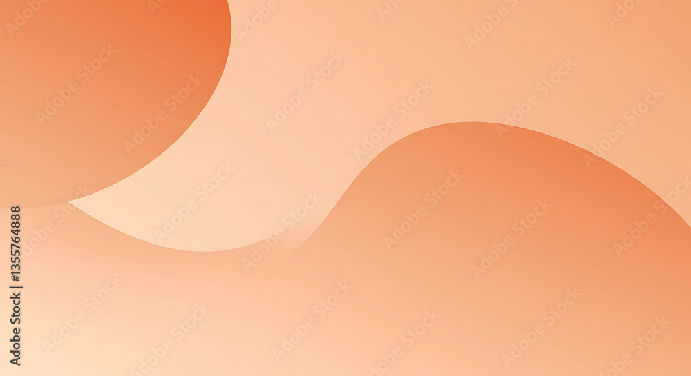 Poster abstract peach background with curves and soft gradient