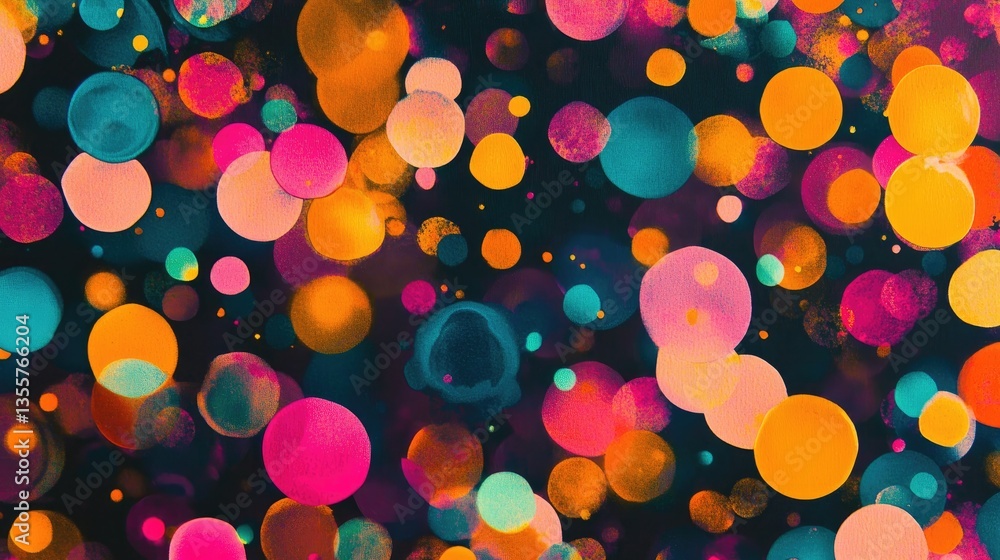 Poster an abstract wallpaper background featuring long exposure shots of polka dots, with a burst of vibran