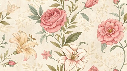 seamless pattern with roses