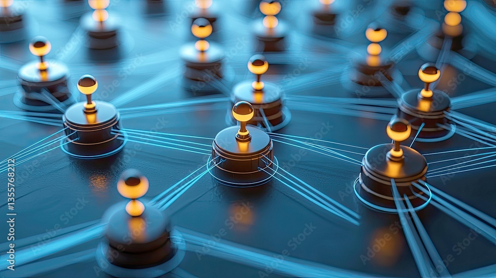 Poster abstract network connection: digital nodes and global connectivity