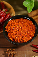 Chili powder, made from dried chilies ground into powder, a traditional spice