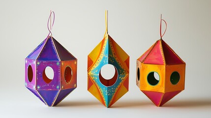 Lantern shapes with festival lights colors, perfect for cultural celebrations or event decor