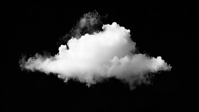 Fluffy cloud against blue sky animation isolated asset, transparent 4K video, alpha channel, ProRes 4444