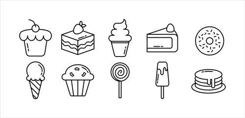 Dessert Food Icon Set