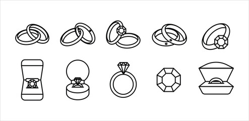 Wedding Ring Icon Set