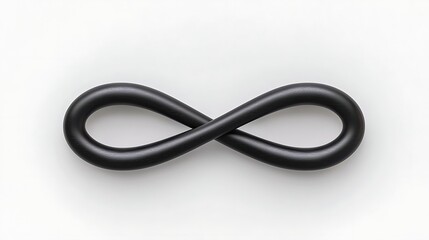Naklejka premium Black Infinity Symbol with White Background.