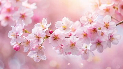 Delicate Cherry Blossom Petals in Soft Focus, spring, pink