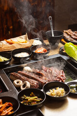 delicious food in asian restaurant 