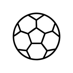 Fototapeta premium Black outline soccer ball icon on white background 