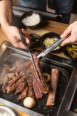 delicious food in asian restaurant 