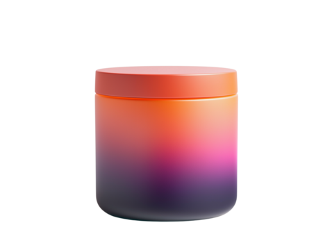 Gradient Ombre Cosmetic Jar Container Product Packaging Mockup Sunset Hues - Powered by Adobe